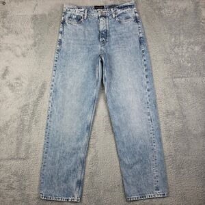 Banana Republic Loose Stovepipe Jeans Womens 28 Light Blue High Rise Button Fly